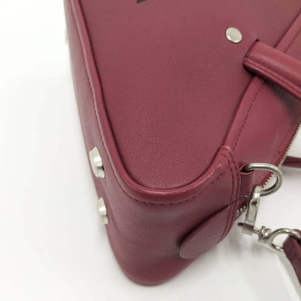 Balenciaga Triangle Duffle S 2-Way Leather Wine Red — view 5