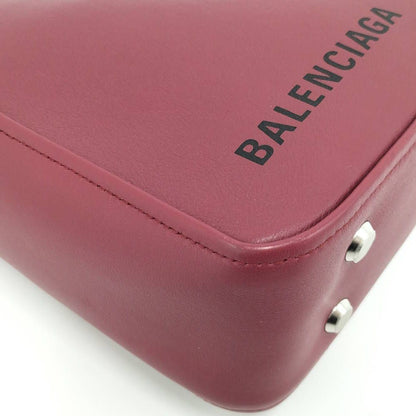 Balenciaga Triangle Duffle S 2-Way Leather Wine Red — view 3