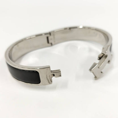 Hermes Clic Clac Enamel Bracelet Plated Black Silver — view 6