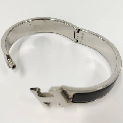 Hermes Clic Clac Enamel Bracelet Plated Black Silver — view 7
