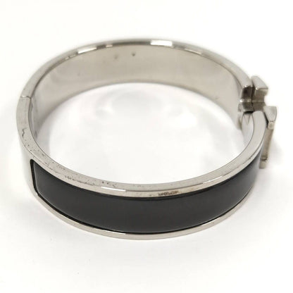 Hermes Clic Clac Enamel Bracelet Plated Black Silver — view 4