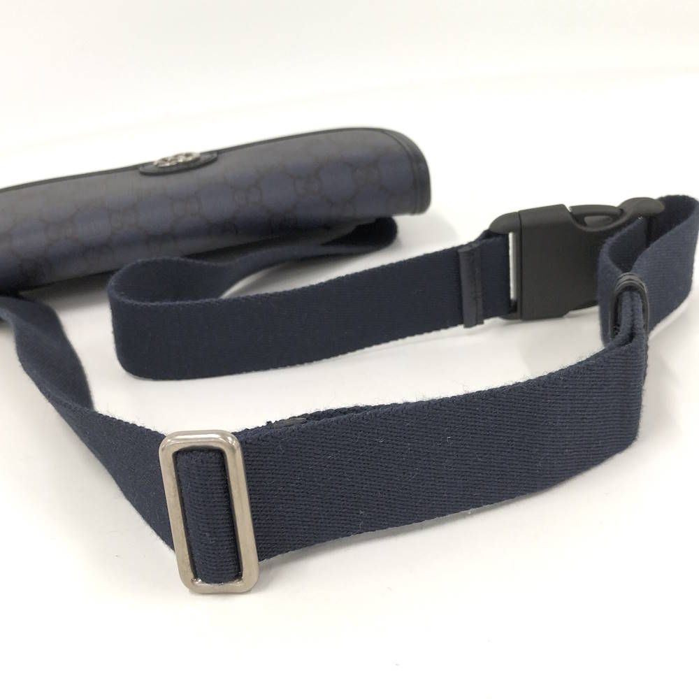 Gucci Shoulder Bag GG Supreme Marmont Leather Navy — view 4