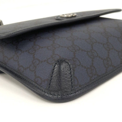 Gucci Shoulder Bag GG Supreme Marmont Leather Navy — view 3