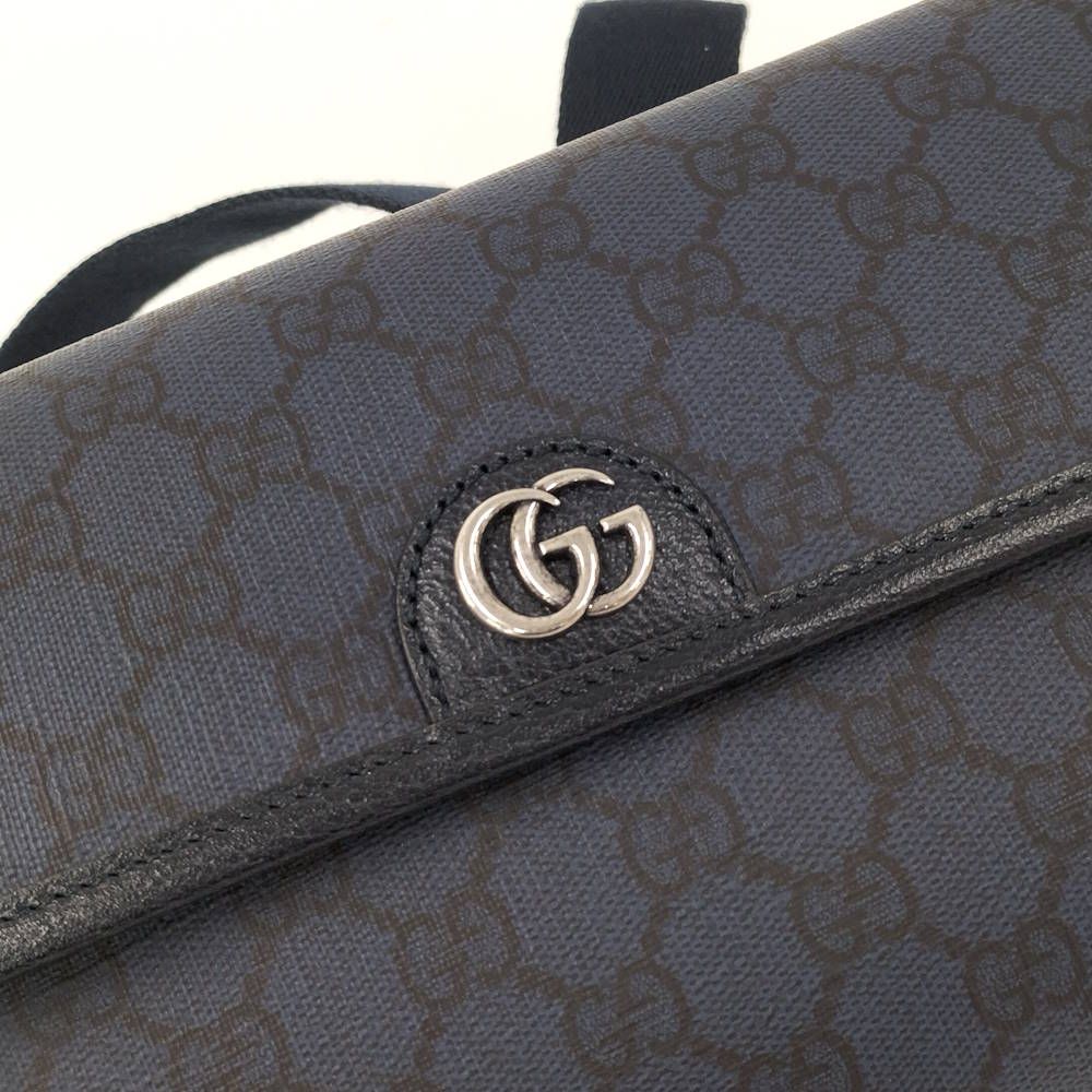 Gucci Shoulder Bag GG Supreme Marmont Leather Navy — view 8