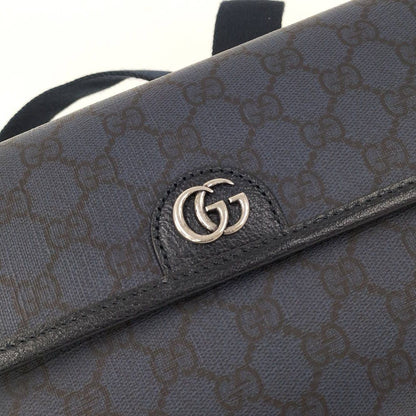 Gucci Shoulder Bag GG Supreme Marmont Leather Navy — view 8