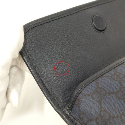 Gucci Shoulder Bag GG Supreme Marmont Leather Navy — view 7