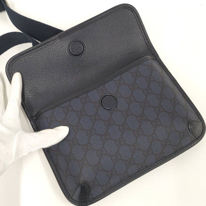 Gucci Shoulder Bag GG Supreme Marmont Leather Navy — view 6