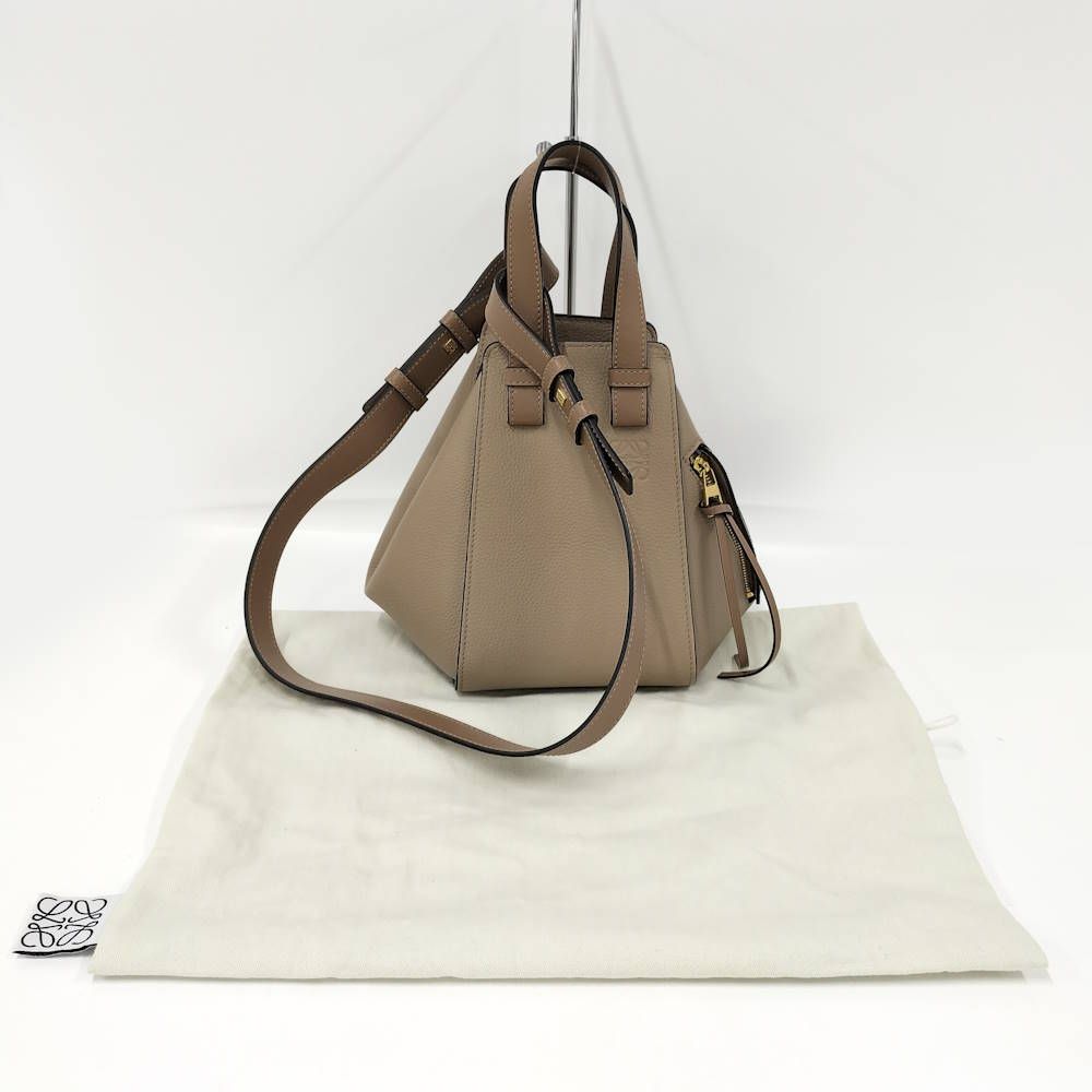 Loewe 2-Way Shoulder Bag Hammock Compact Gray Necklace Sand — view 9