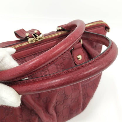 Gucci Ski 2-Way Shoulder Handbag Guccissima Leather Red — view 6