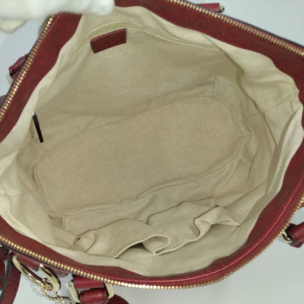 Gucci Ski 2-Way Shoulder Handbag Guccissima Leather Red — view 9