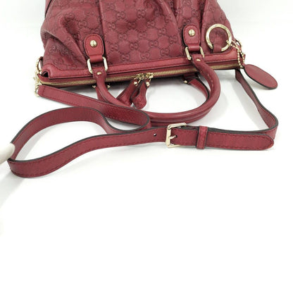 Gucci Ski 2-Way Shoulder Handbag Guccissima Leather Red — view 4
