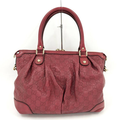 Gucci Ski 2-Way Shoulder Handbag Guccissima Leather Red — view 2