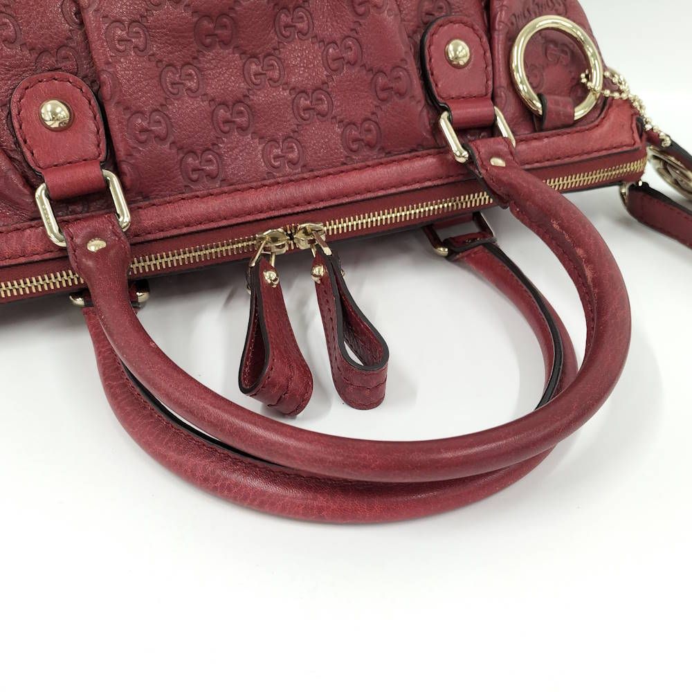 Gucci Ski 2-Way Shoulder Handbag Guccissima Leather Red — view 5