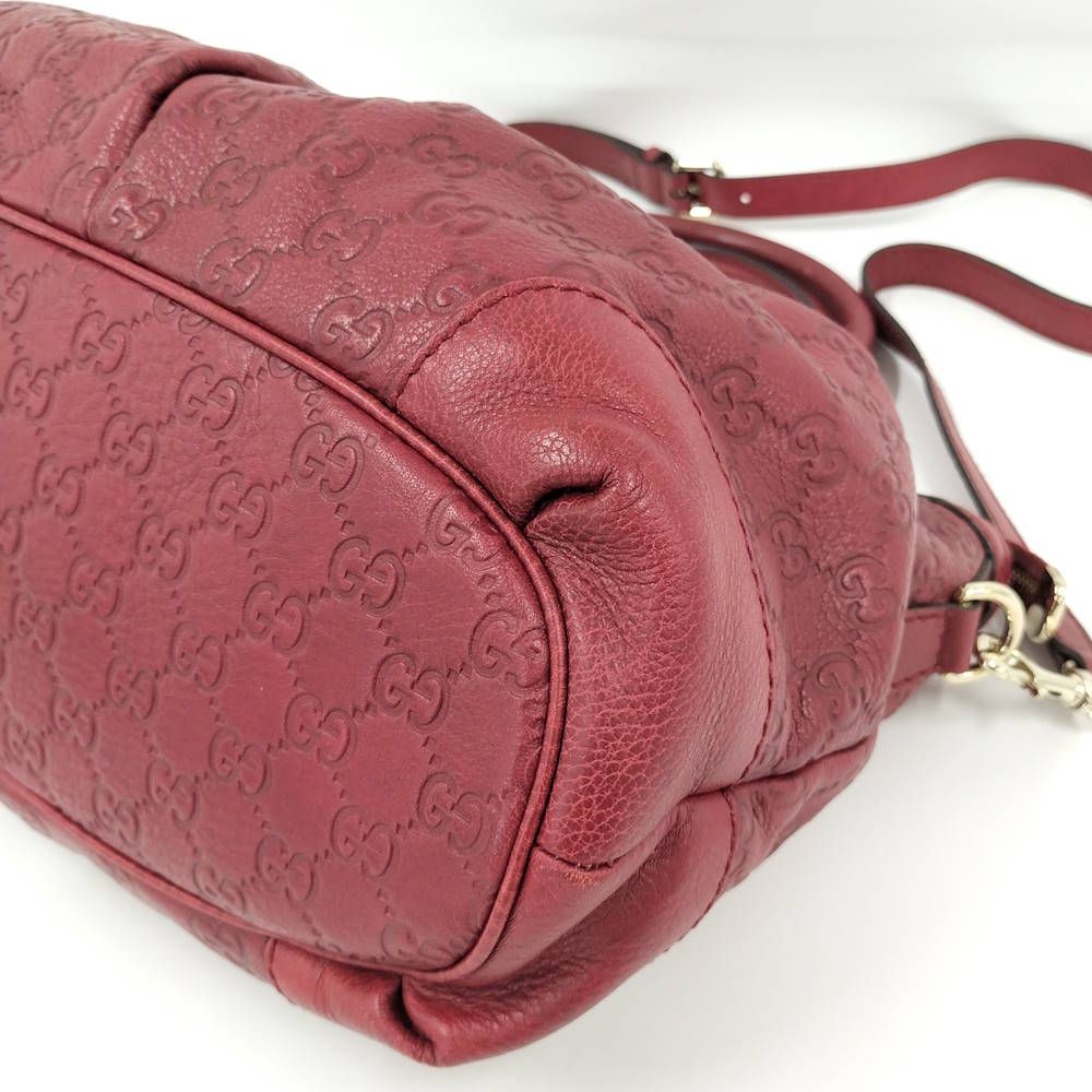 Gucci Ski 2-Way Shoulder Handbag Guccissima Leather Red — view 3