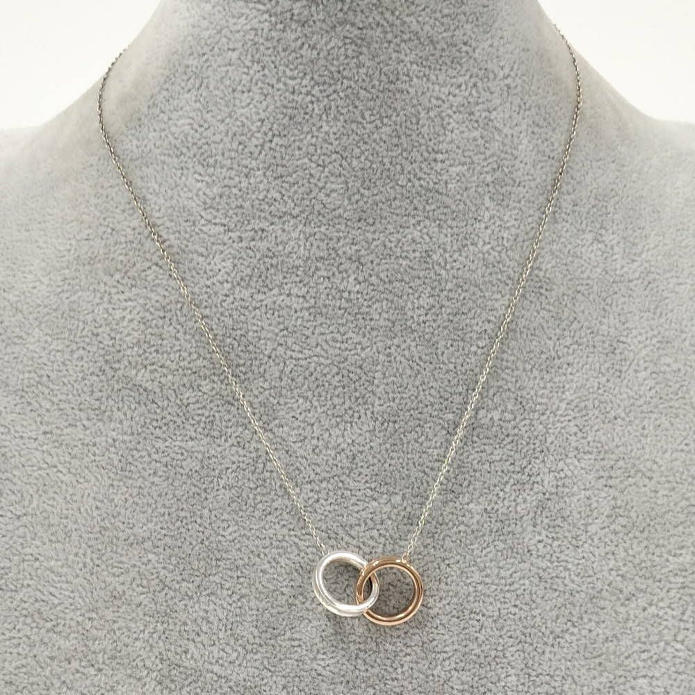Tiffany & Co Interlocking Circle Necklace Silver Gold Rubedo — view 7
