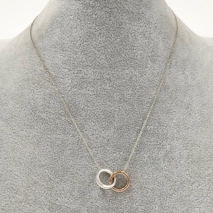 Tiffany & Co Interlocking Circle Necklace Silver Gold Rubedo — view 7
