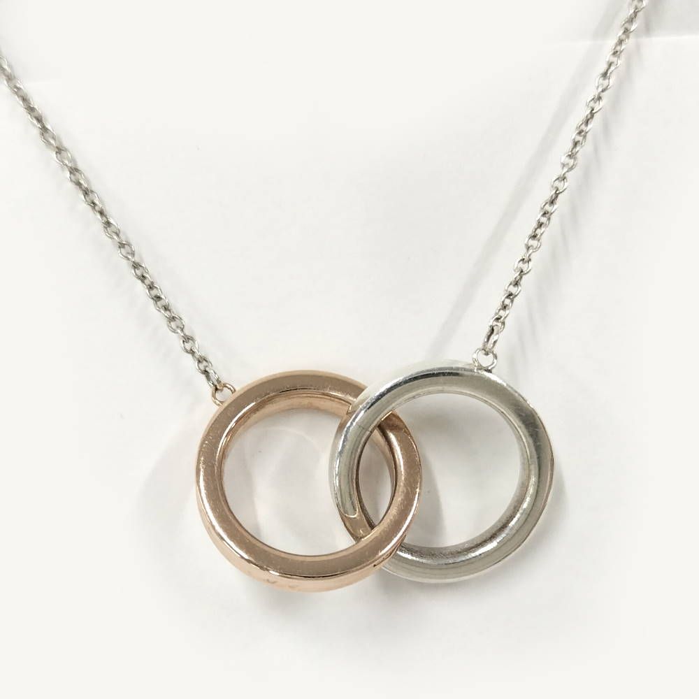 Tiffany & Co Interlocking Circle Necklace Silver Gold Rubedo — view 2