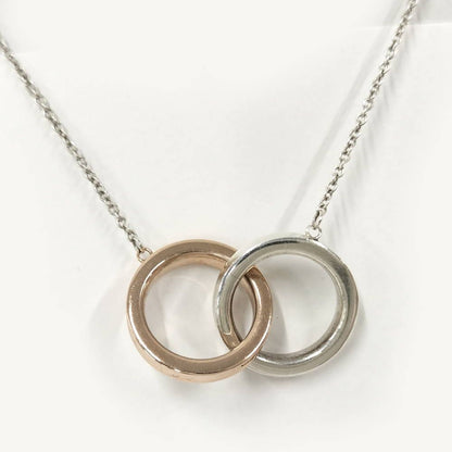 Tiffany & Co Interlocking Circle Necklace Silver Gold Rubedo — view 2