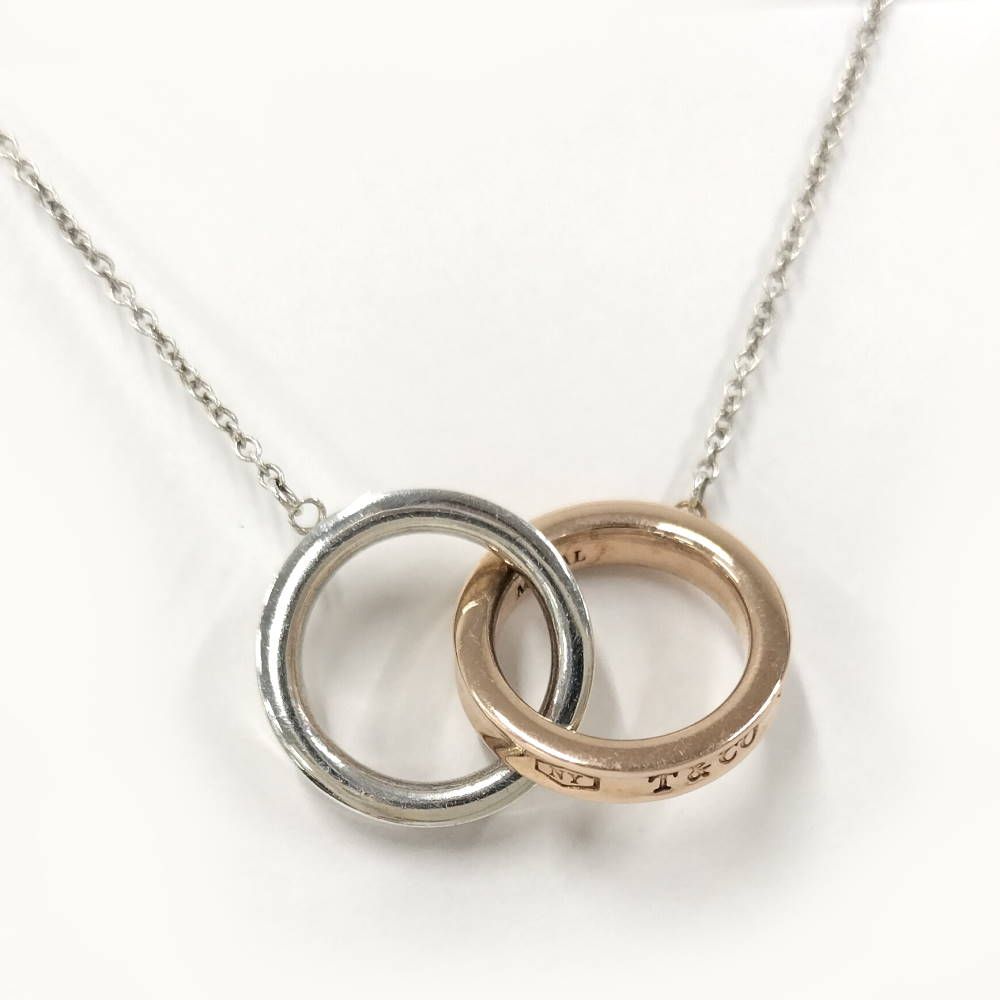 Tiffany & Co Interlocking Circle Necklace Silver Gold Rubedo