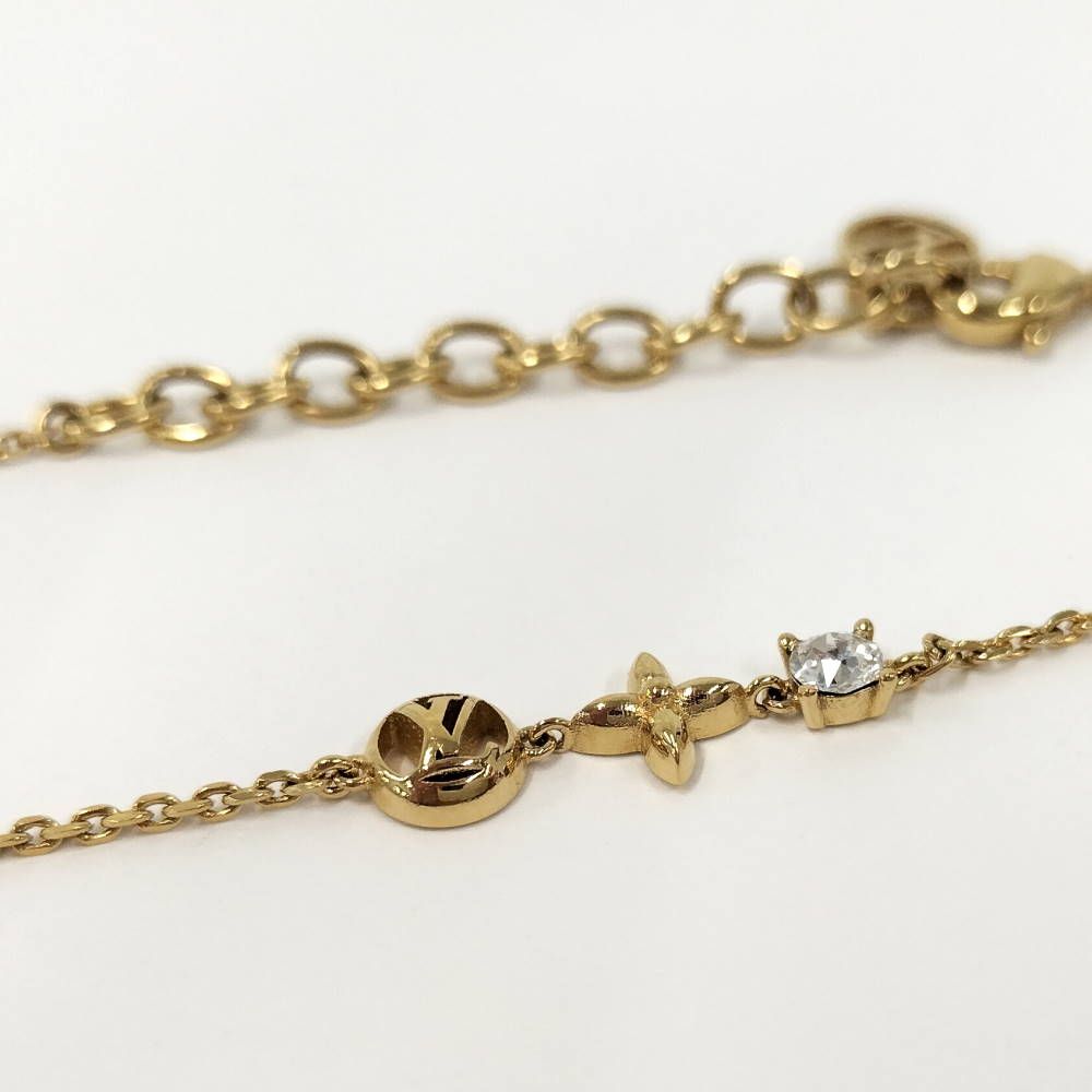 Louis Vuitton Bracelet Strass Plated Gold Monogram Flower — view 3