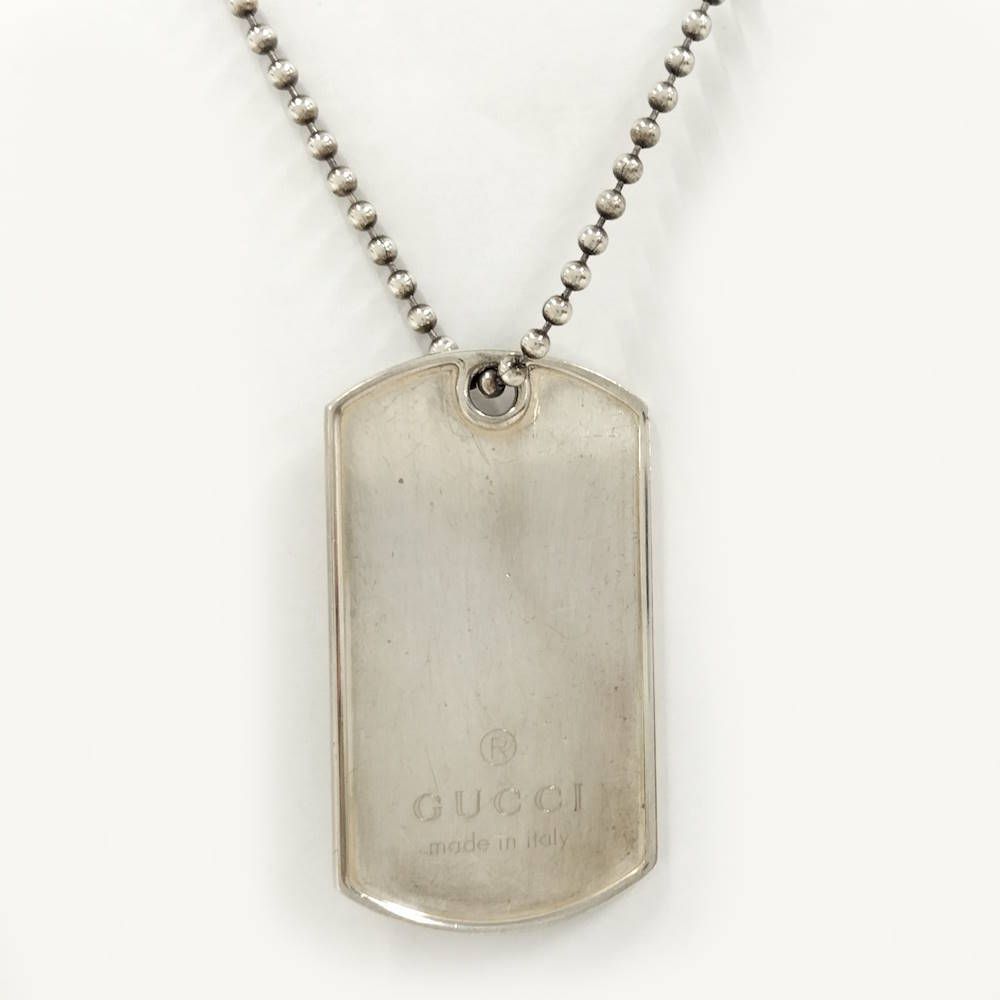 Gucci Dog Tag Necklace Silver