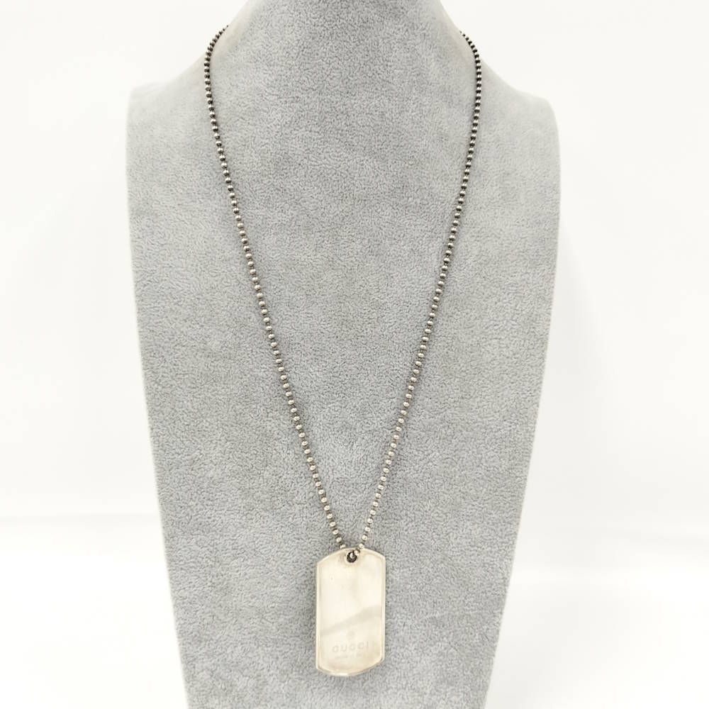 Gucci Dog Tag Necklace Silver — view 9