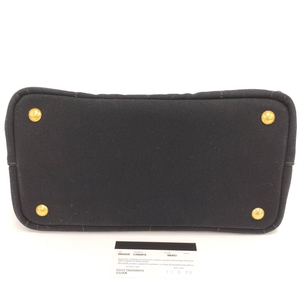 Prada Canapa Tote Handbag Canvas Black — view 4