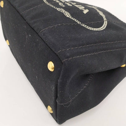 Prada Canapa Tote Handbag Canvas Black — view 5