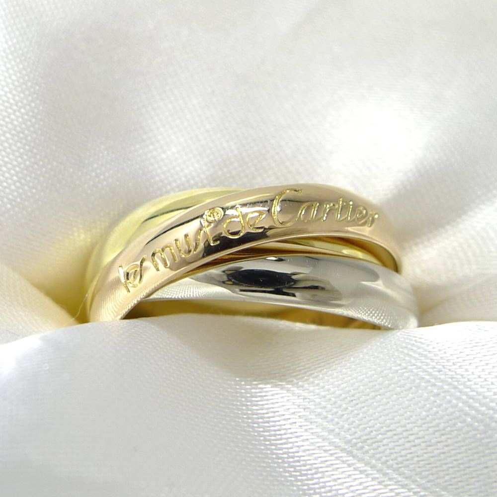 Cartier Trinity Ring YG PG 18k White Gold YG PG Three