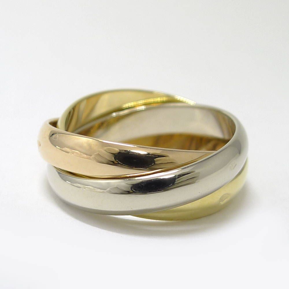 Cartier Trinity Ring YG PG 18k White Gold YG PG Three — view 3