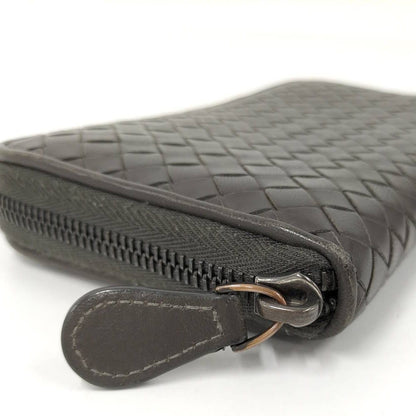 Bottega Veneta Zip Around Wallet Intrecciato Leather Dark Brown — view 5