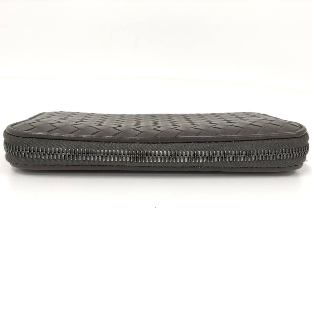 Bottega Veneta Zip Around Wallet Intrecciato Leather Dark Brown — view 7