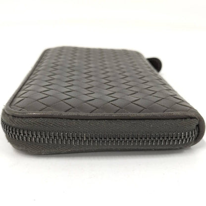 Bottega Veneta Zip Around Wallet Intrecciato Leather Dark Brown — view 6