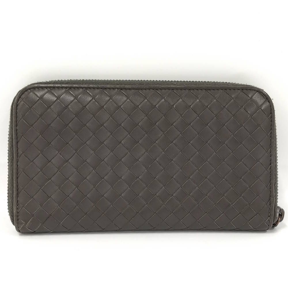 Bottega Veneta Zip Around Wallet Intrecciato Leather Dark Brown — view 3