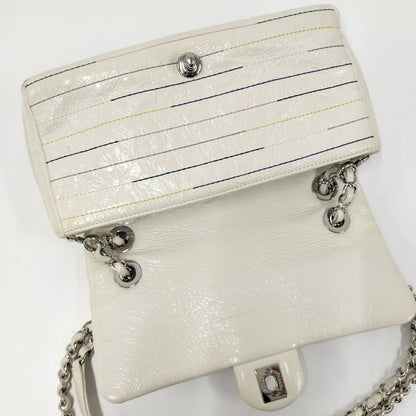 Chanel CC Logo Double Chain Shoulder Bag Enamel White — view 7