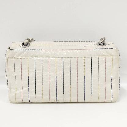 Chanel CC Logo Double Chain Shoulder Bag Enamel White — view 2