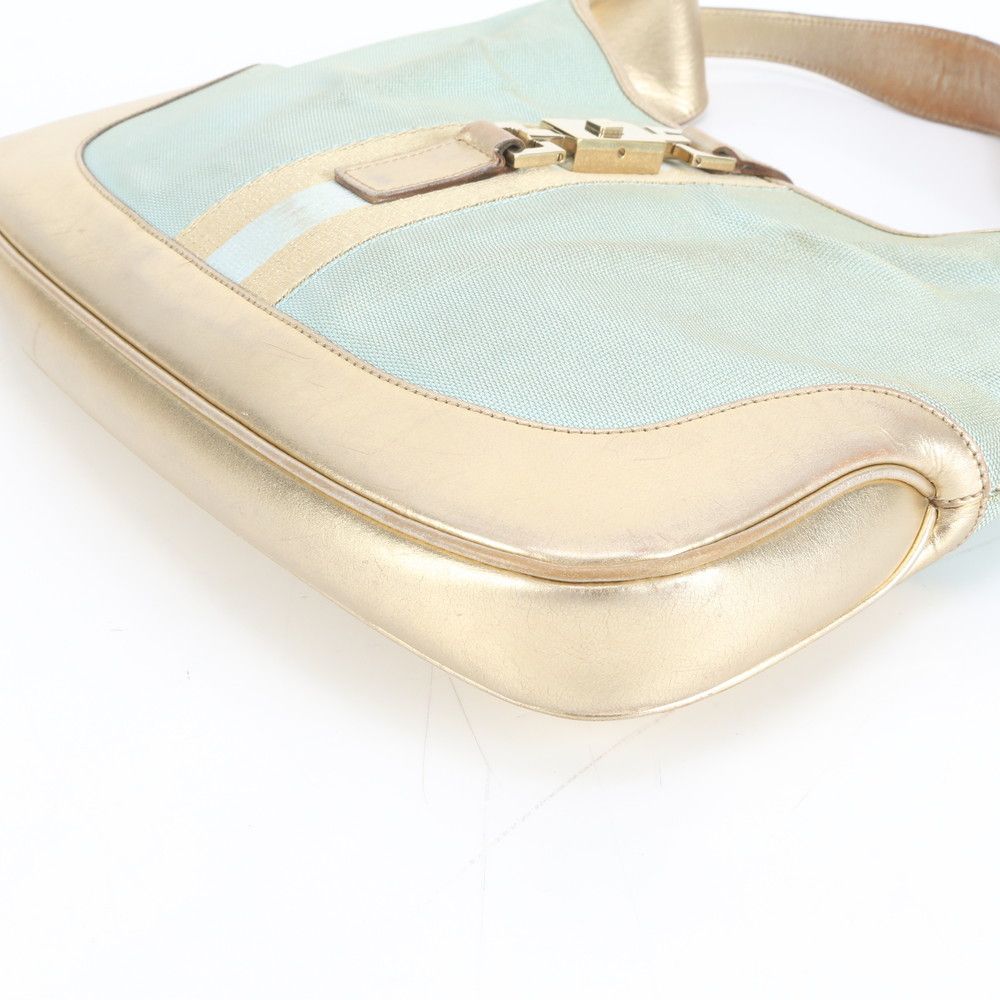 Gucci Jackie Leather Canvas Shoulder Bag Tote Hand Mee — view 7