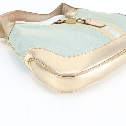 Gucci Jackie Leather Canvas Shoulder Bag Tote Hand Mee — view 5