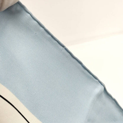 Hermes Carre 90 Pasementerie Silk White Light Blue Multicolor Scarf — view 9