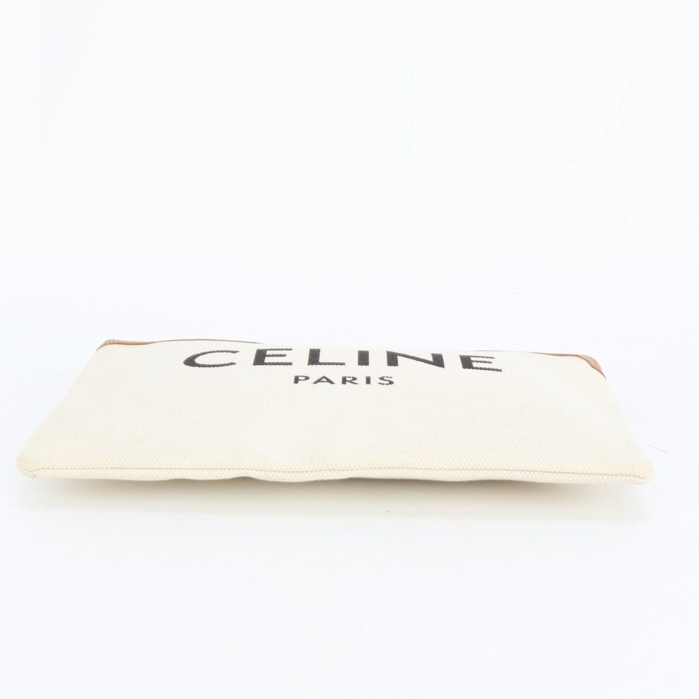 Celine Leather Canvas Clutch Pouch Business Rem — view 4