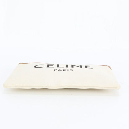 Celine Leather Canvas Clutch Pouch Business Rem — view 4