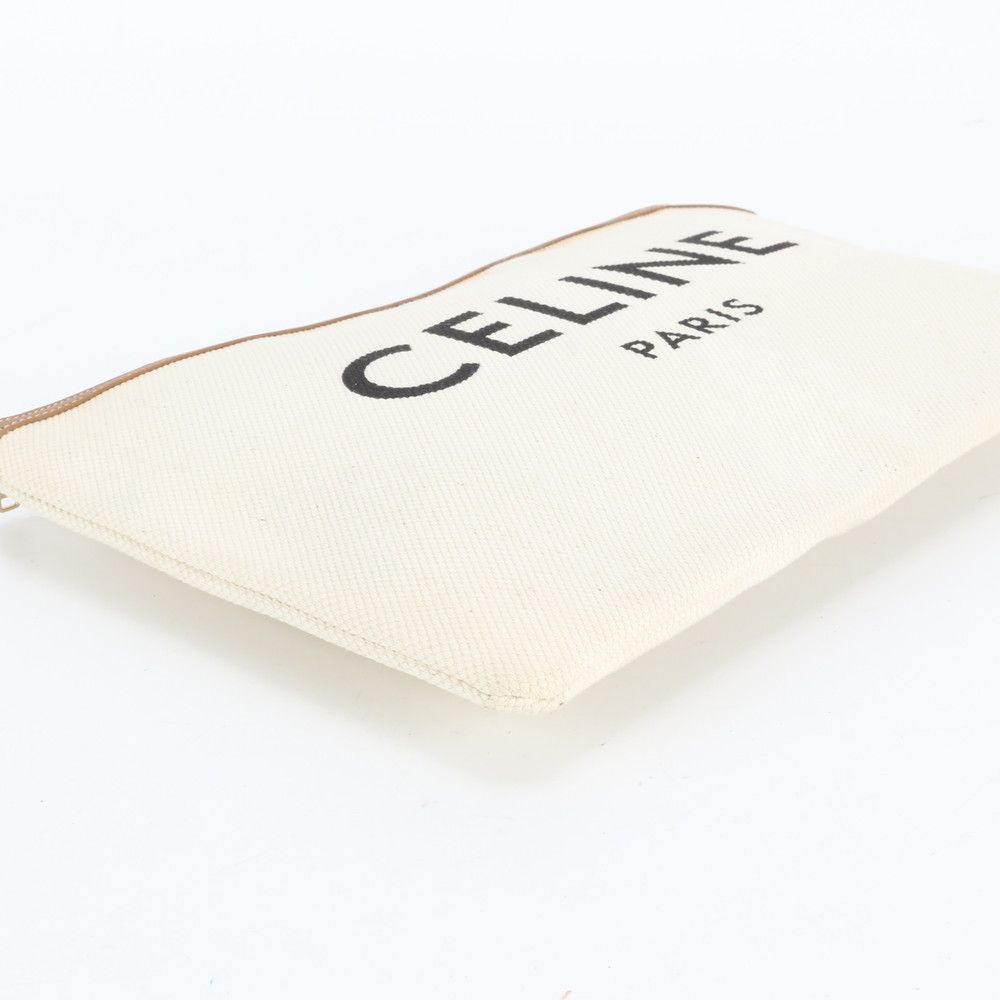 Celine Leather Canvas Clutch Pouch Business Rem — view 3