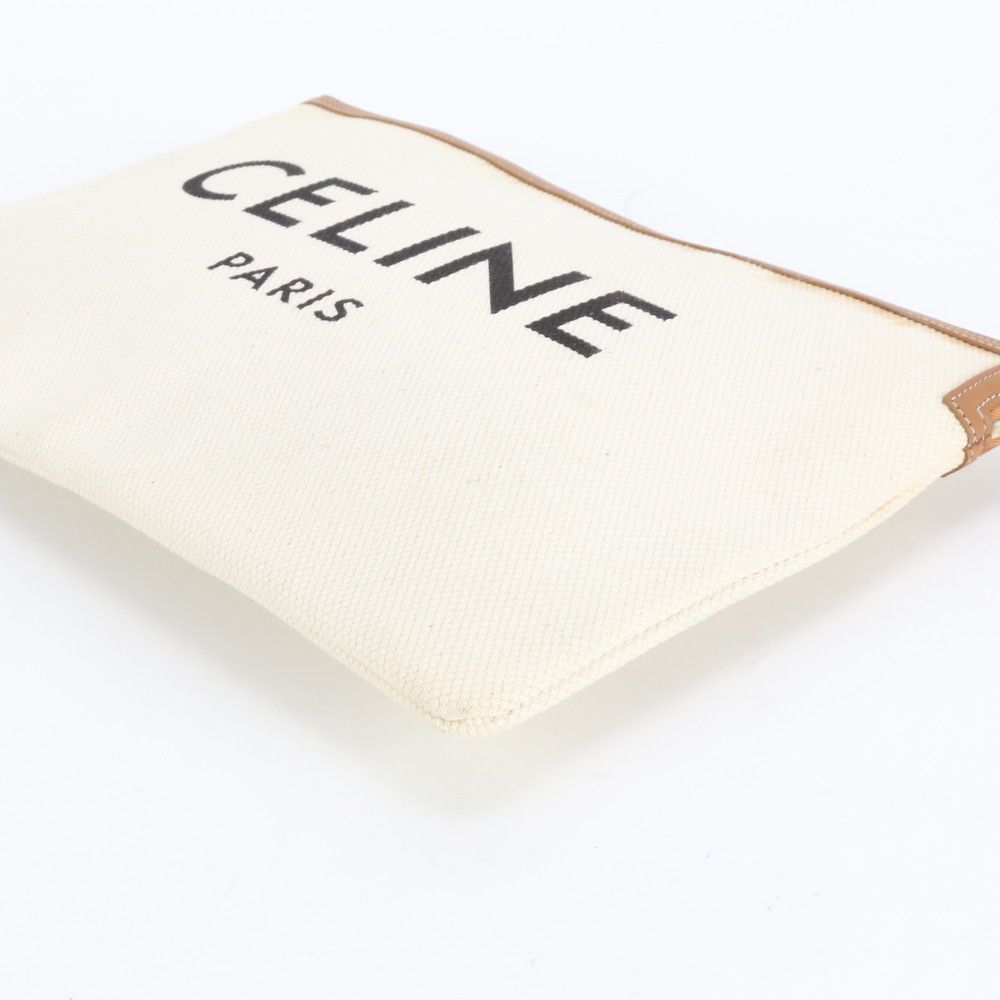 Celine Leather Canvas Clutch Pouch Business Rem — view 5