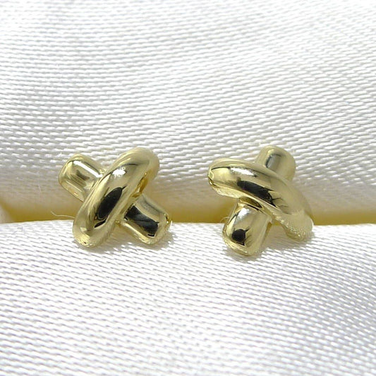 Tiffany & Co Earrings Cross Stitch 18k Yellow Gold