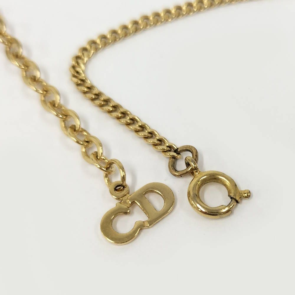 Dior Vintage Necklace Line Stone Gold — view 7