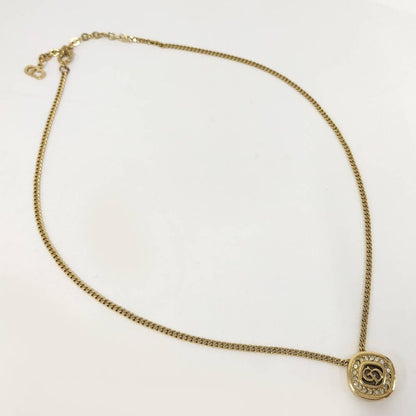 Dior Vintage Necklace Line Stone Gold — view 5