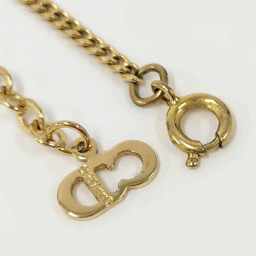 Dior Vintage Necklace Line Stone Gold — view 8