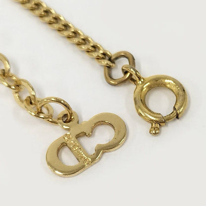 Dior Vintage Necklace Line Stone Gold — view 8
