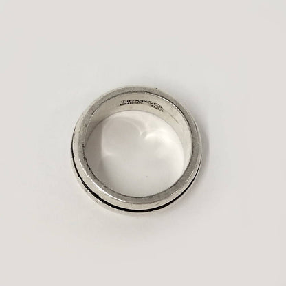 Tiffany & Co Atlas Groove Double Line Ring Silver — view 2