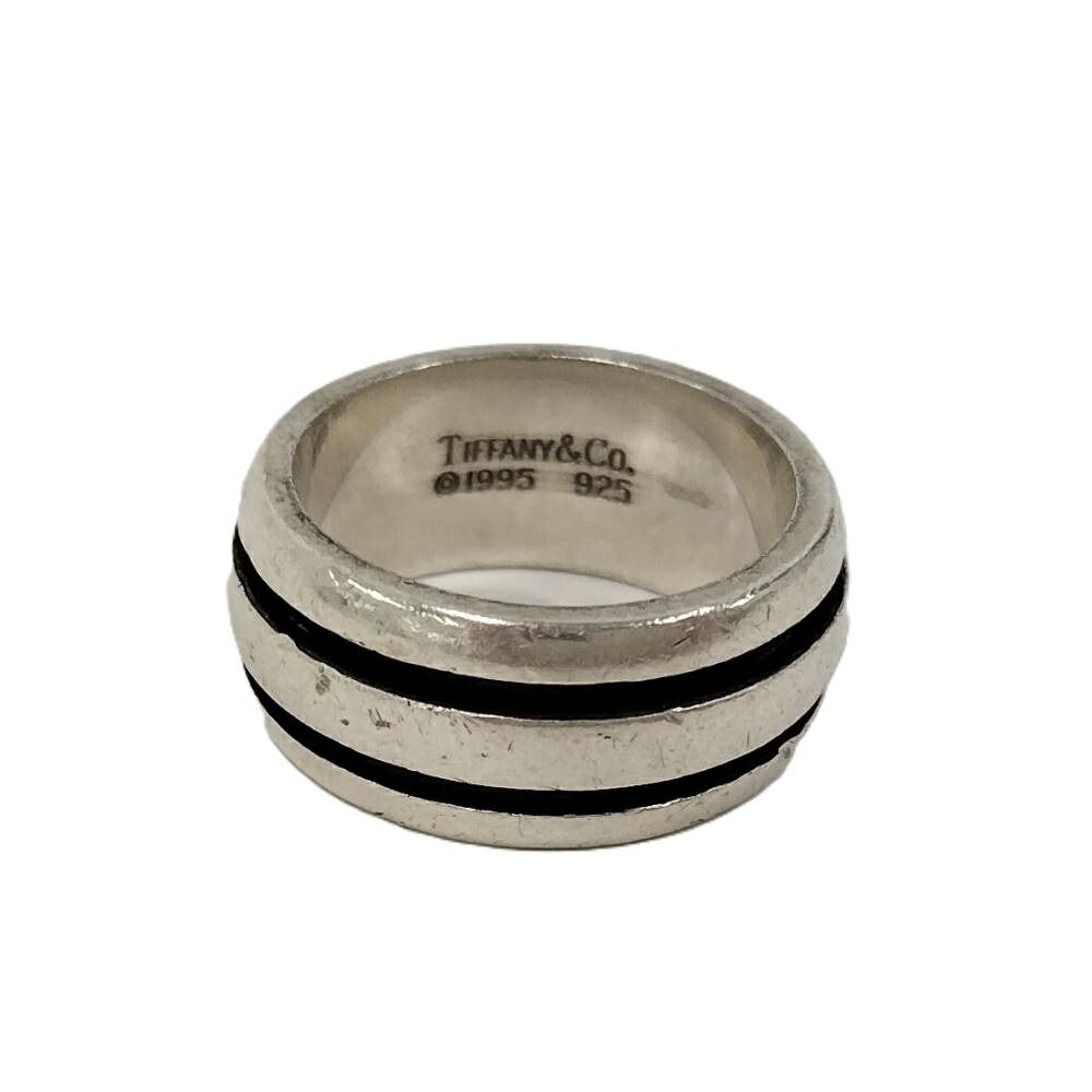 Tiffany & Co Atlas Groove Double Line Ring Silver